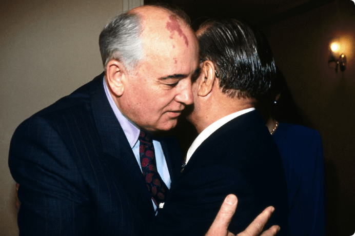 画像:ソ連の解体から1年4ヶ月。ゴルバチョフ氏と4度目の出会い（1993年4月23日、東京）