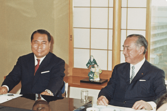 画像:クーデンホーフ=カレルギー伯と会見 (1970年 東京)