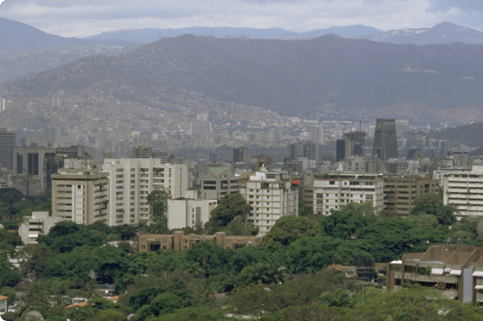 画像:ベネズエラの首都・カラカス市の風景