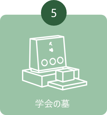 画像:一般的な手続きの流れ⑤(学会の墓)
