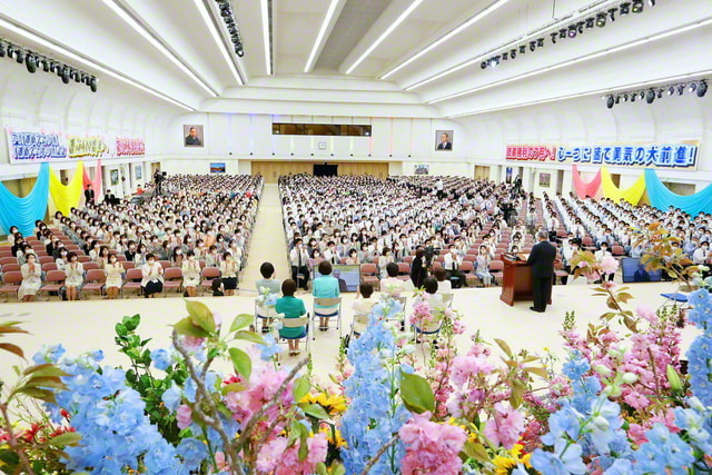 第9回本部幹部会の様子（巣鴨の東京戸田記念講堂で）