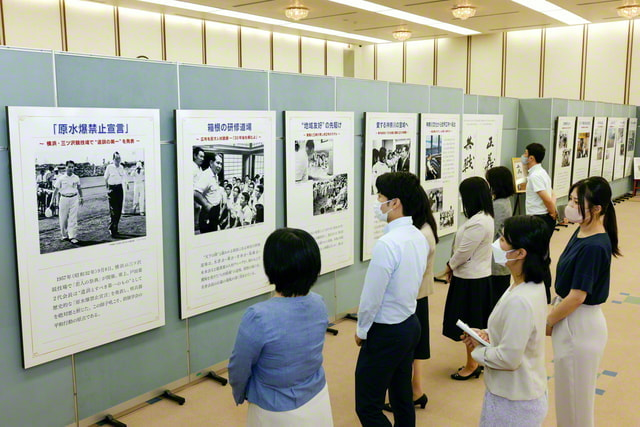 戸田先生の「原水爆禁止宣言」をはじめ、神奈川に刻まれた平和と師弟の魂を学んだ(神奈川文化会館で)