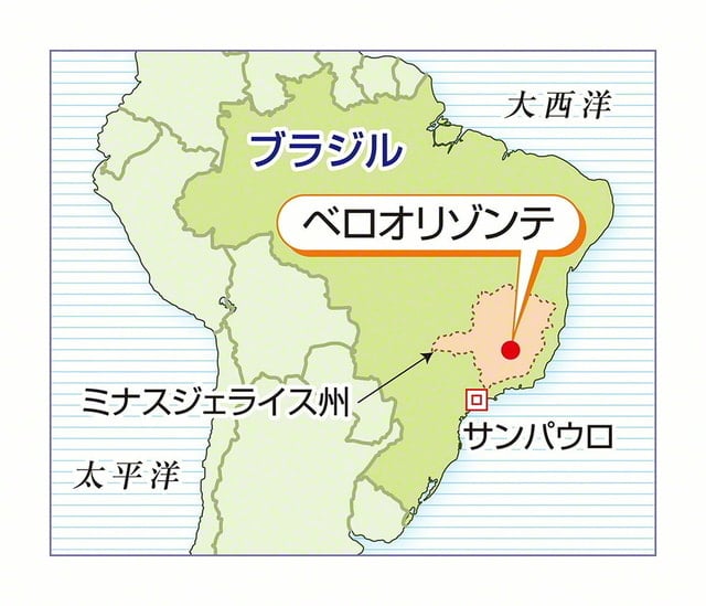 ミナスジェライス州の地図