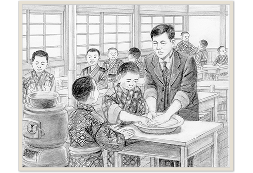 掛軸-1295 牧口常三郎 「生々世々」 印刷工芸作品 初代会長